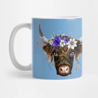 Highland Cow with Flower Crown Mug